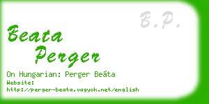 beata perger business card