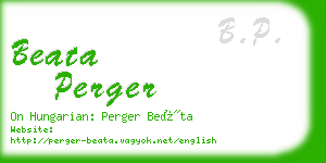 beata perger business card